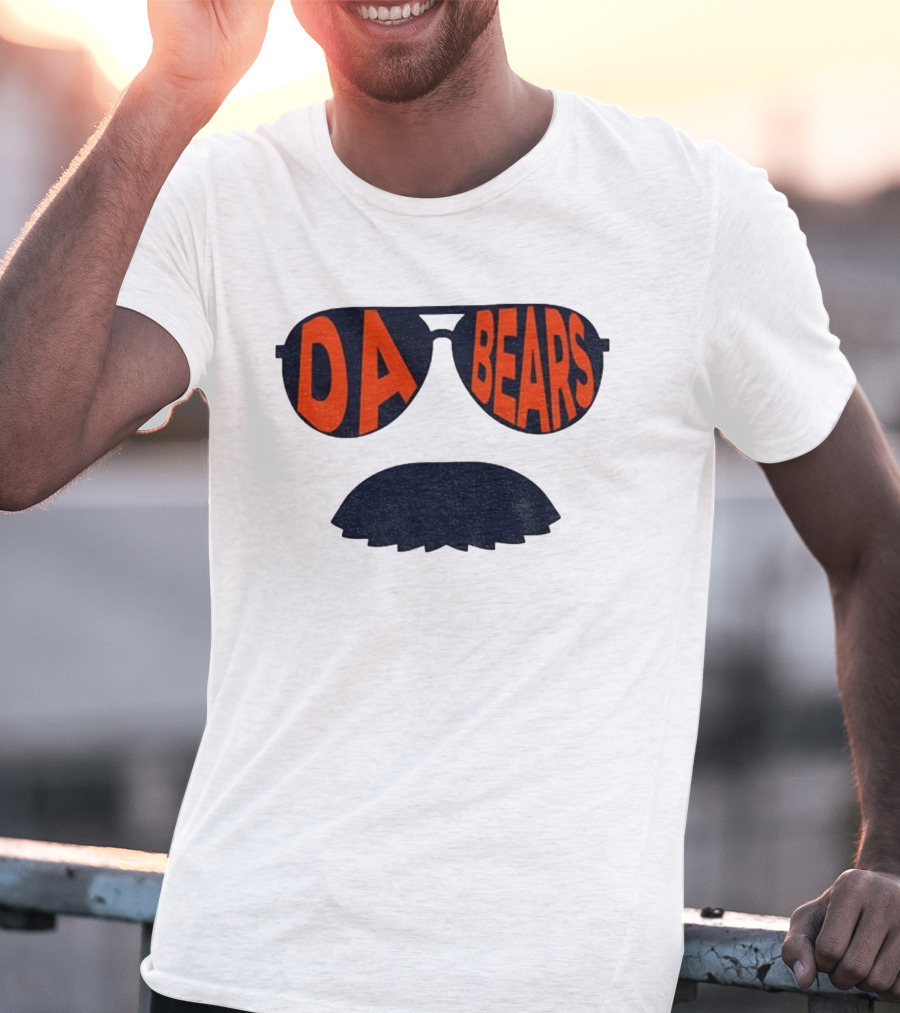 Sunglasses Mustache Da Bears Chicago Bears NFL Football Game Day T-Shirt