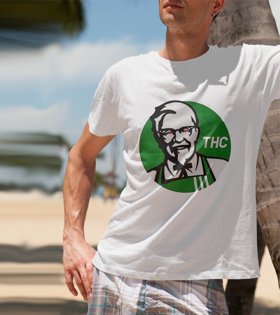 THC Colonel Sanders Green Apron Red Eyes T-Shirt