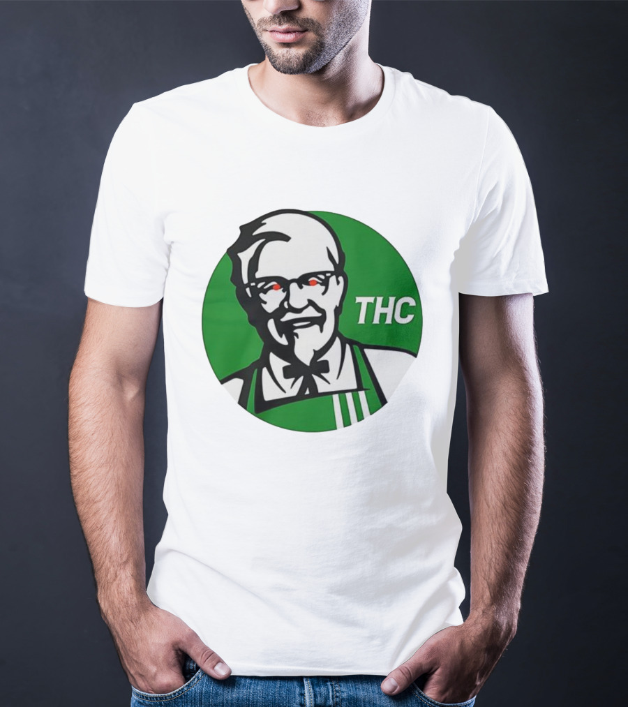 THC Colonel Sanders Green Apron Red Eyes T-Shirt