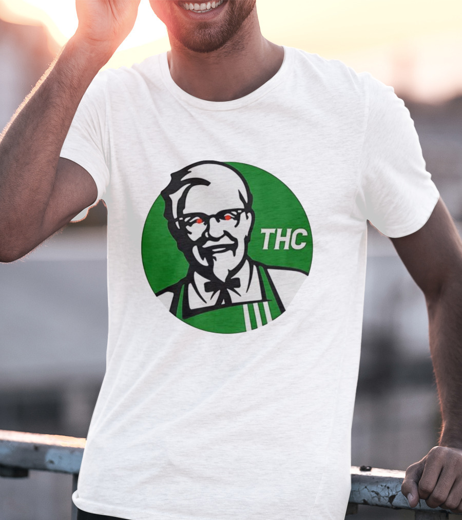 THC Colonel Sanders Green Apron Red Eyes T-Shirt