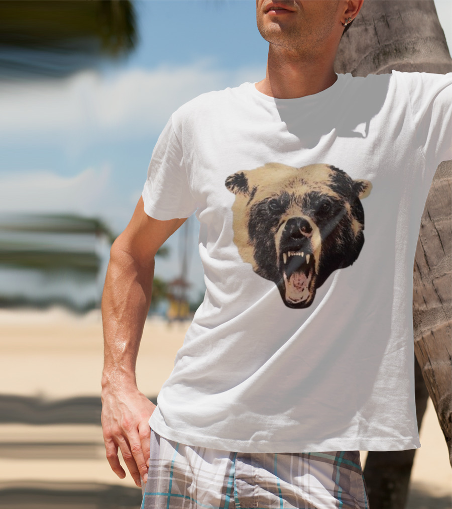 Chicago Bears Golf Wang Cutout Fierce Roaring Bear Face T-Shirt