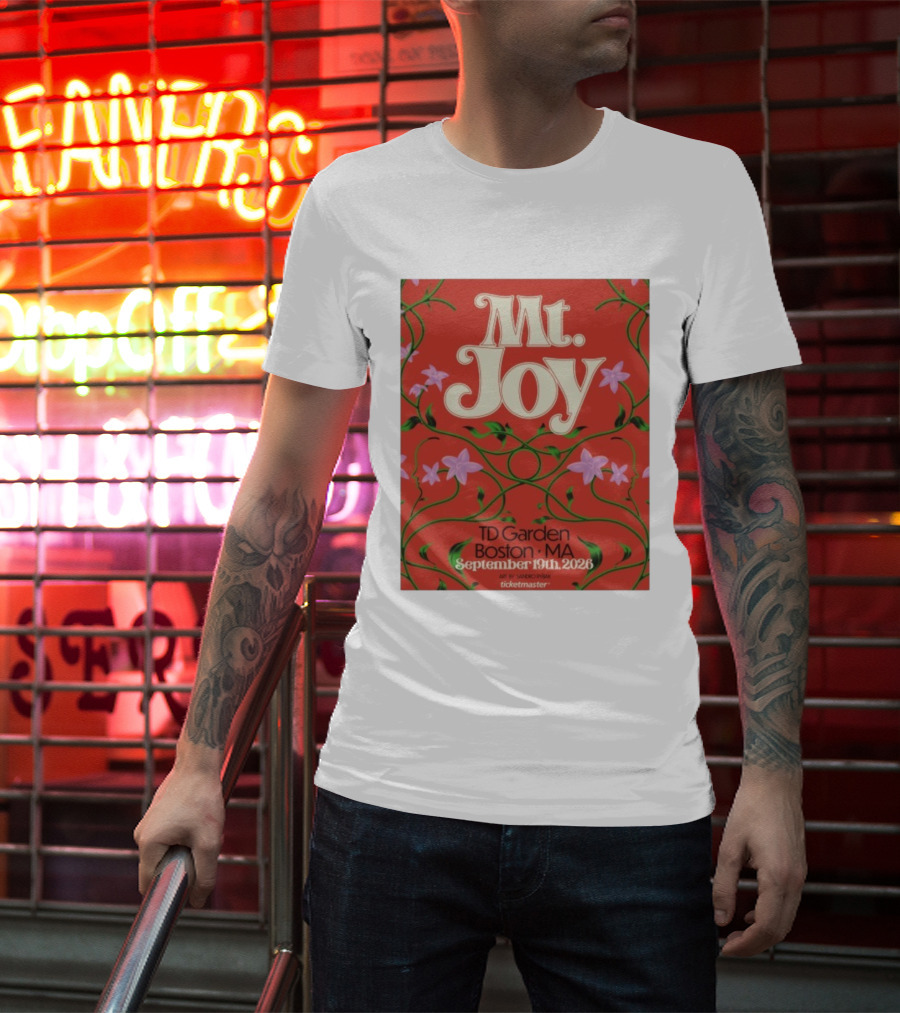 MT. Joy September 19 2026 TD Garden Boston MA Floral Art Sandro Rybak Ticketmaster T-Shirt