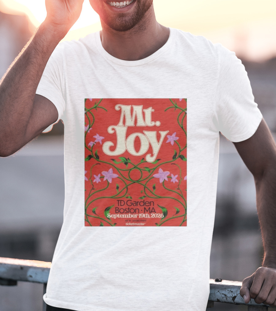 MT. Joy September 19 2026 TD Garden Boston MA Floral Art Sandro Rybak Ticketmaster T-Shirt