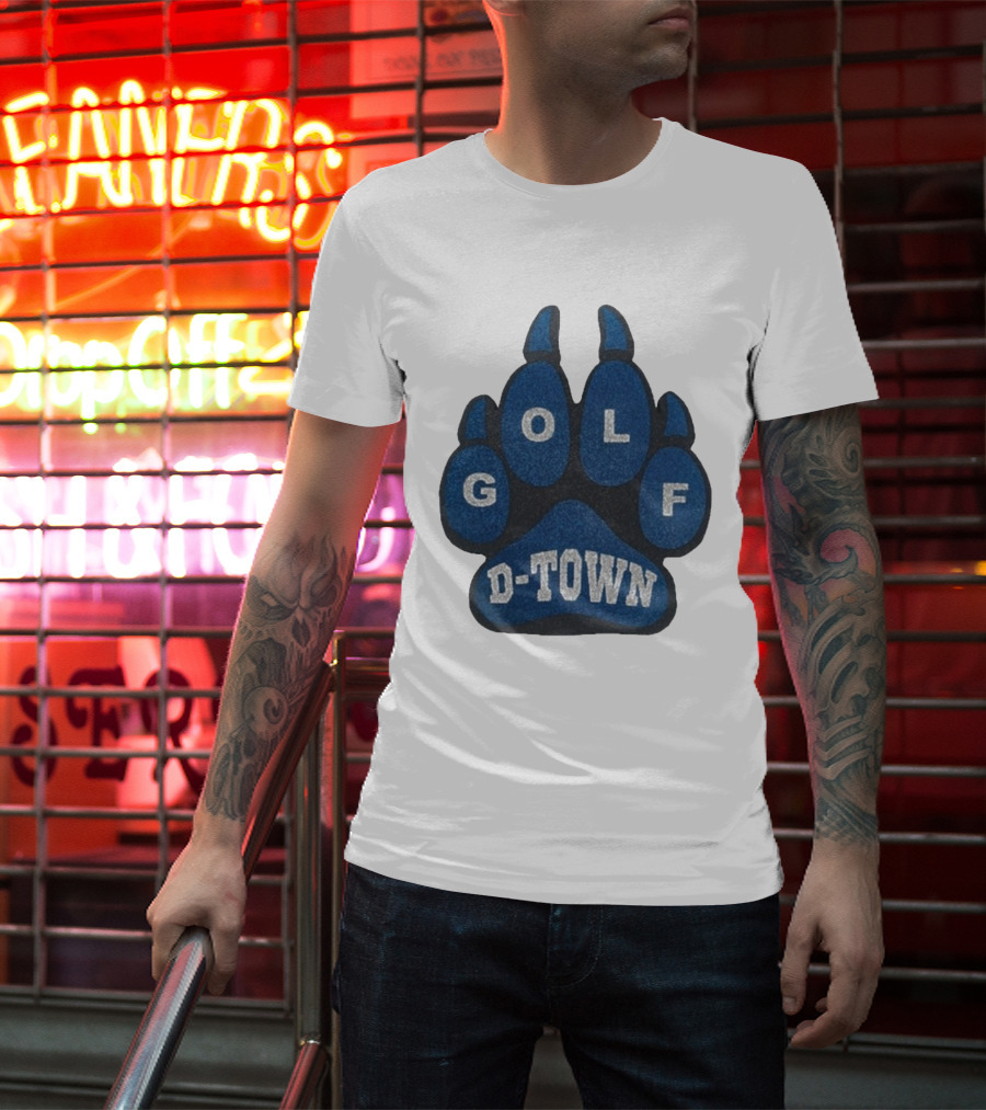 Detroit Lions Golf Wang D-Town Blue Foam Paw T-Shirt