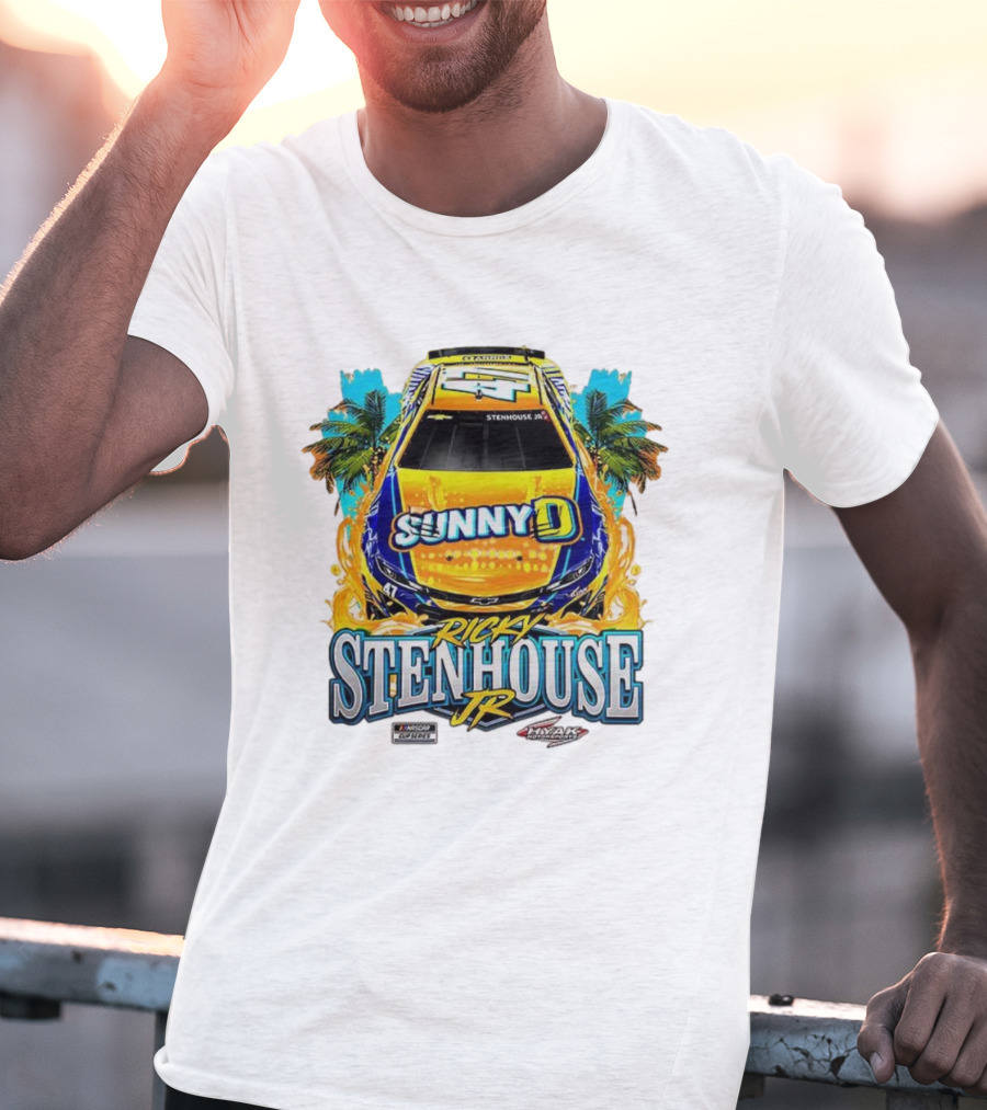 Ricky Stenhouse Jr. SunnyD Nascar Cup Series Car 47 Racing Palm Trees T-Shirt