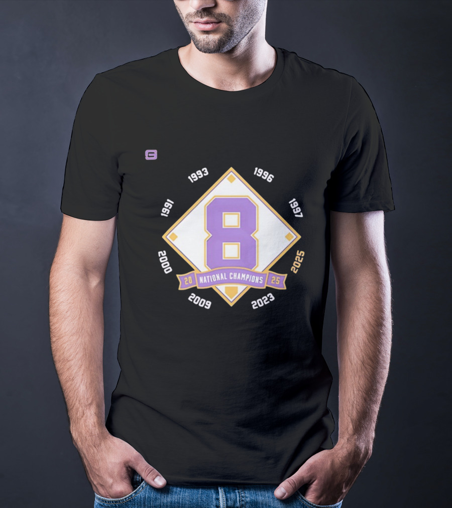 LSU Tigers National Champions 2025 8 Prestigious Wins 1991-2023 T-Shirt