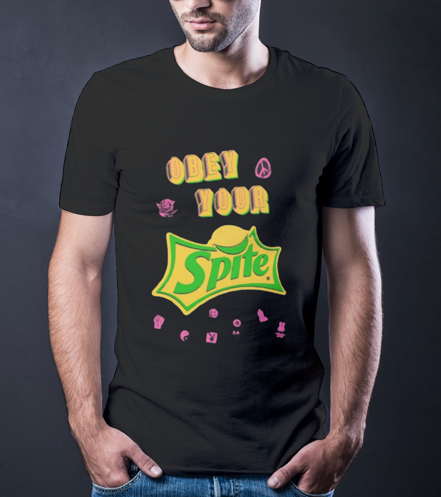 Obey Your Sprite Retro Peace Flower Symbols T-Shirt
