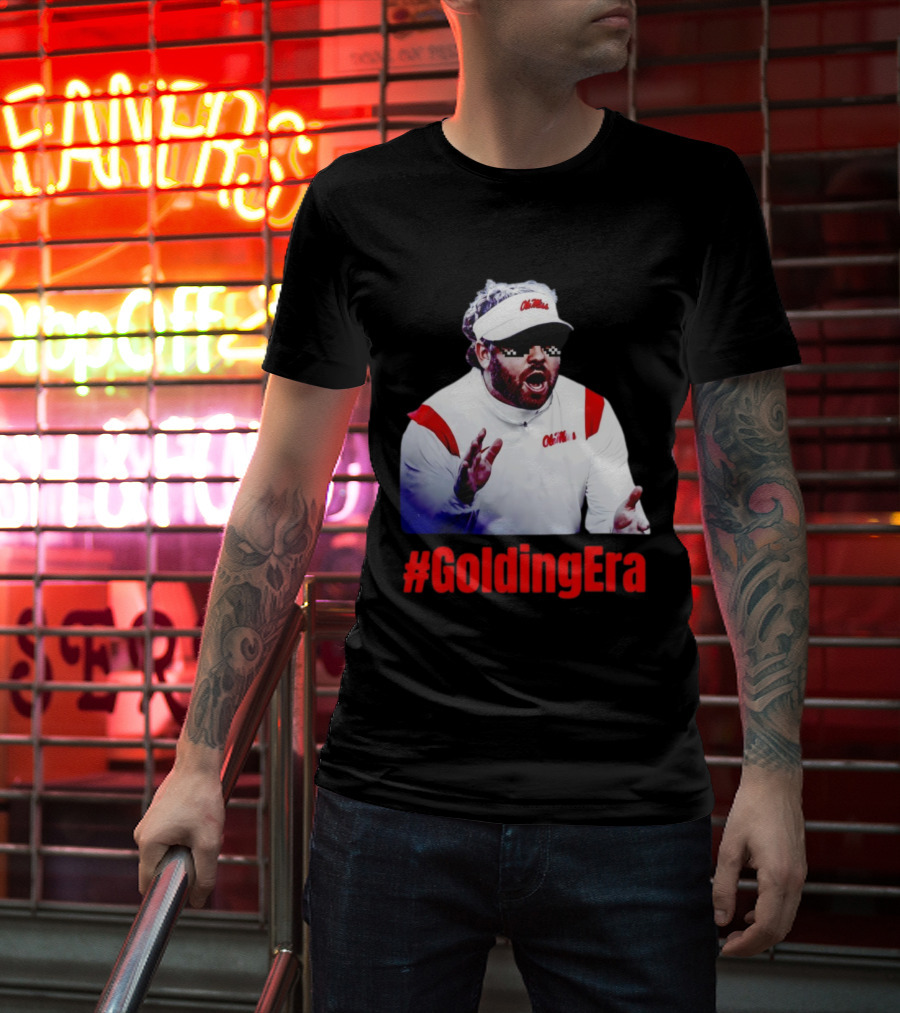 Ole Miss #GoldingEra Pete Golding Pixel Sunglasses Coach Look T-Shirt