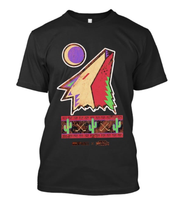 PHNX Four Peaks Coyotes Cactus Moon Desert Art T-Shirt