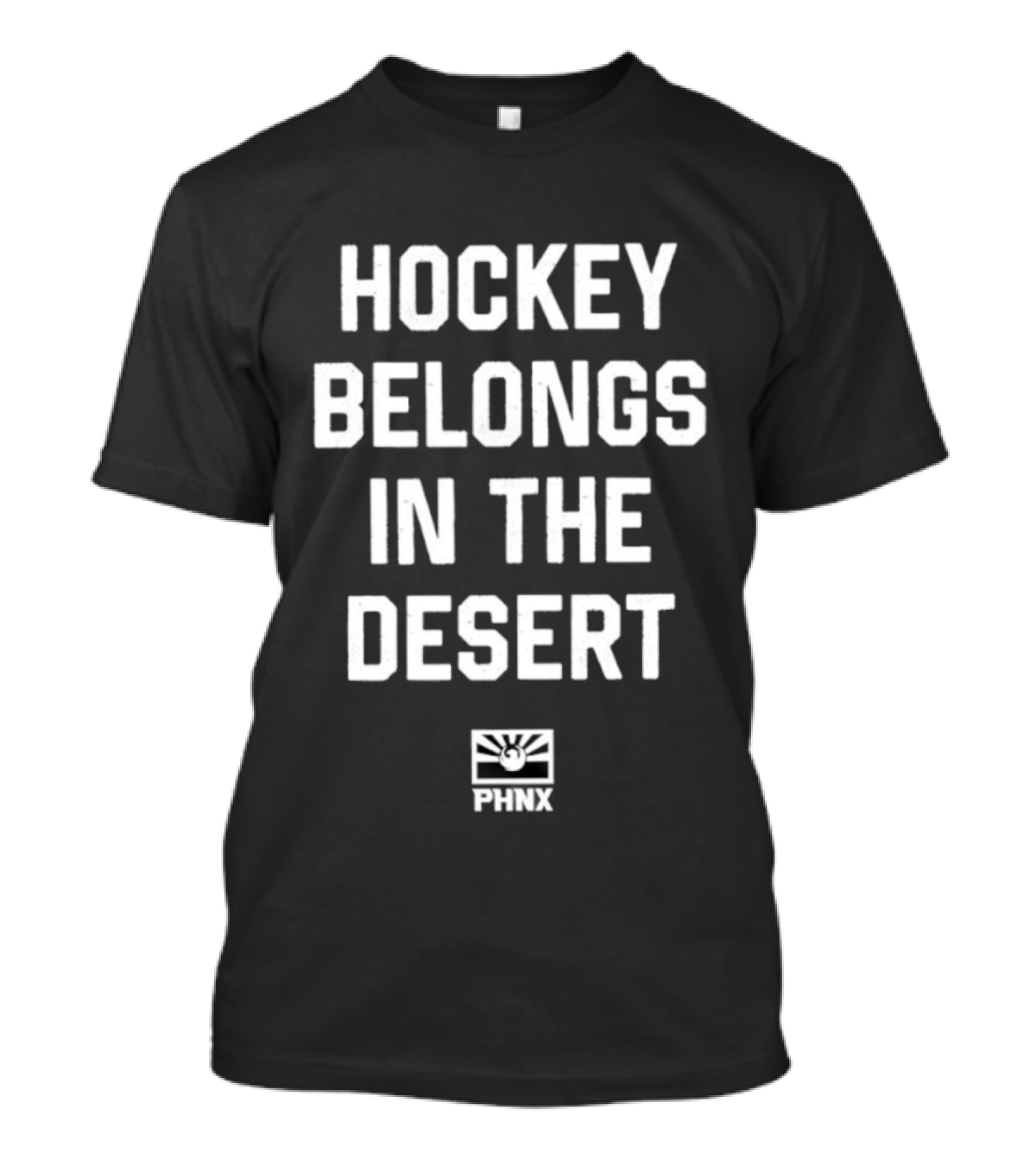 PHNX Hockey Belongs In The Desert Sun Emblem T-Shirt