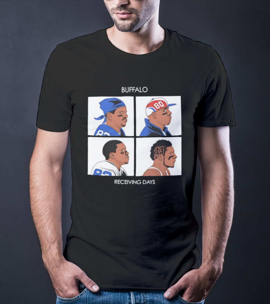 Buffalo Receiving Days 80 82 13 Players Illustration T-Shirt