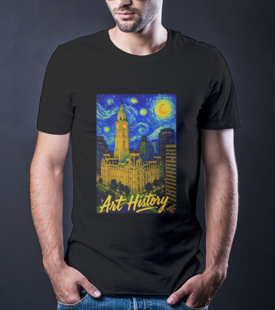 Art History Starry Van Gogh City Hall Night Scene T-Shirt