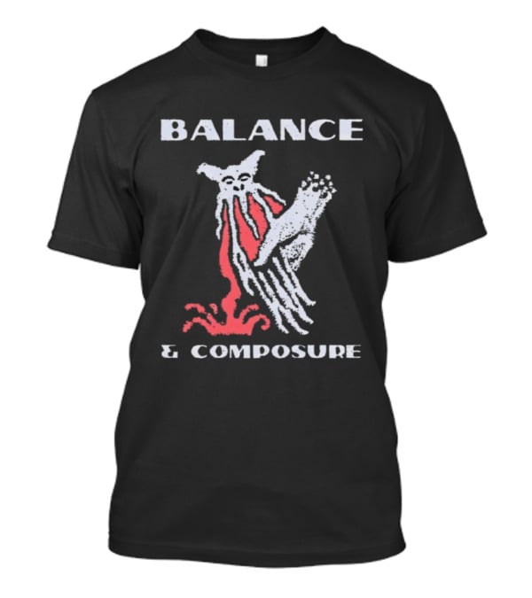Balance And Composure Wyis Graphic Red White Owl Design T-Shirt