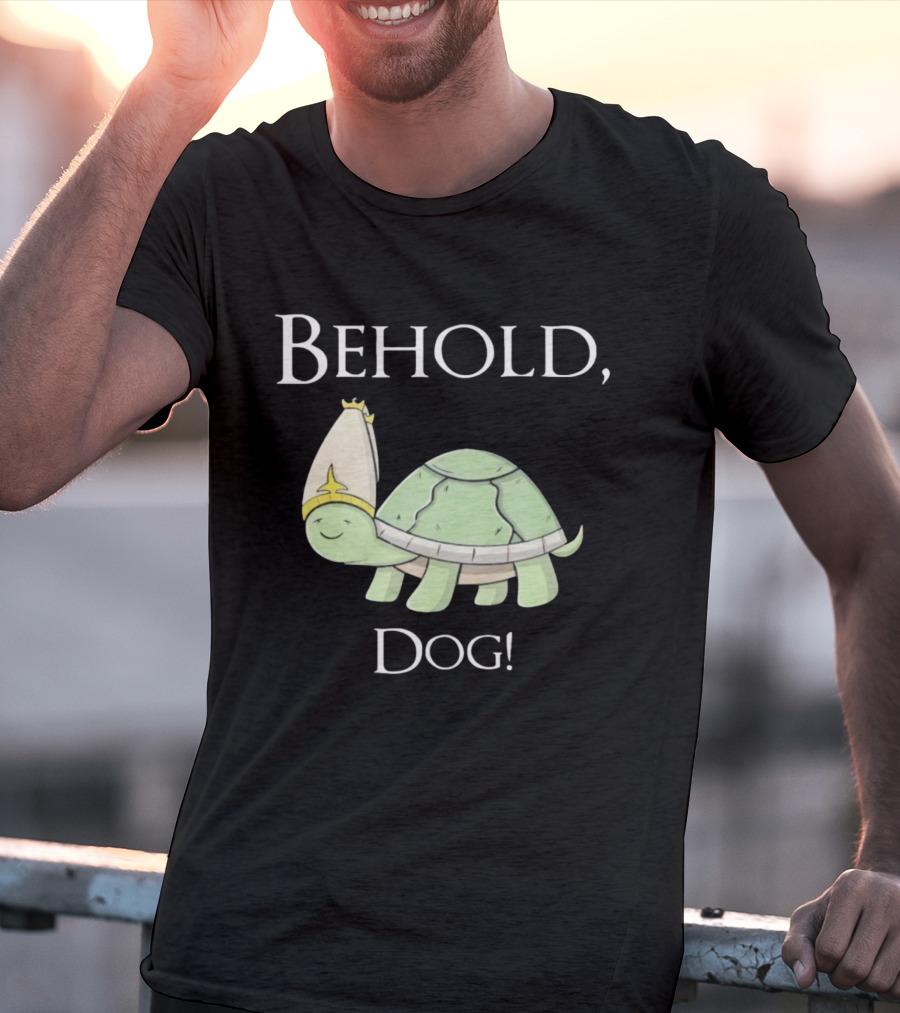 Behold Dog Turtle Wearing Bishop Hat T-Shirt