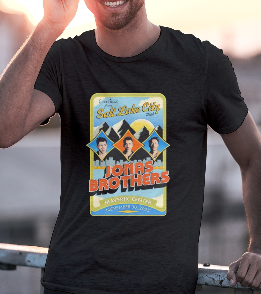 Greetings From Salt Lake City Utah Jonas Brothers Maverik Center November 30 2025 T-Shirt