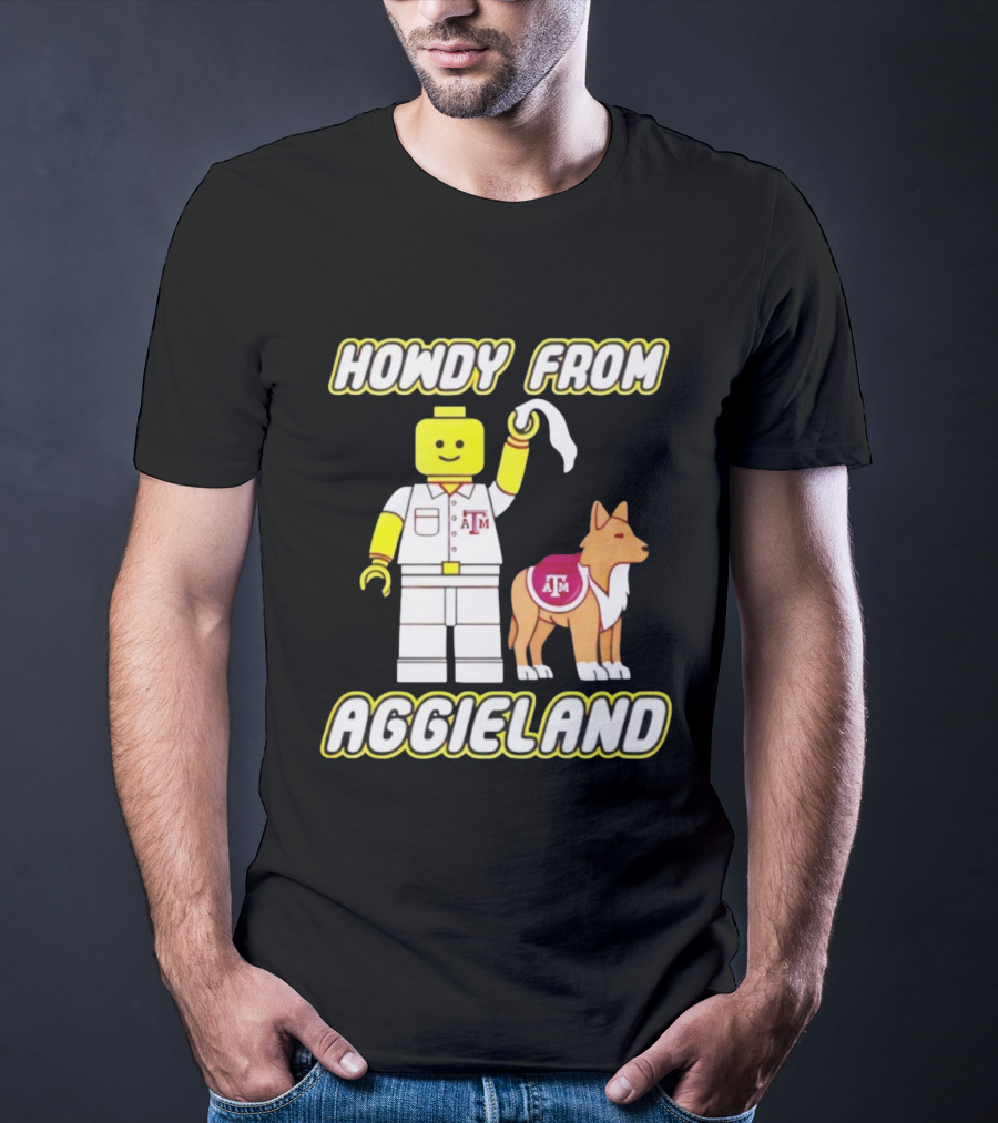 Howdy From Aggieland Texas A&M Character And Dog T-Shirt