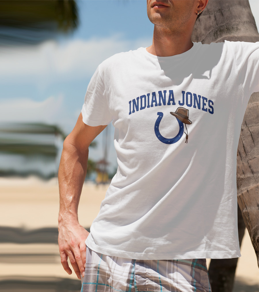 Indiana Jones Colts Hat Horseshoe Retro Style T-Shirt