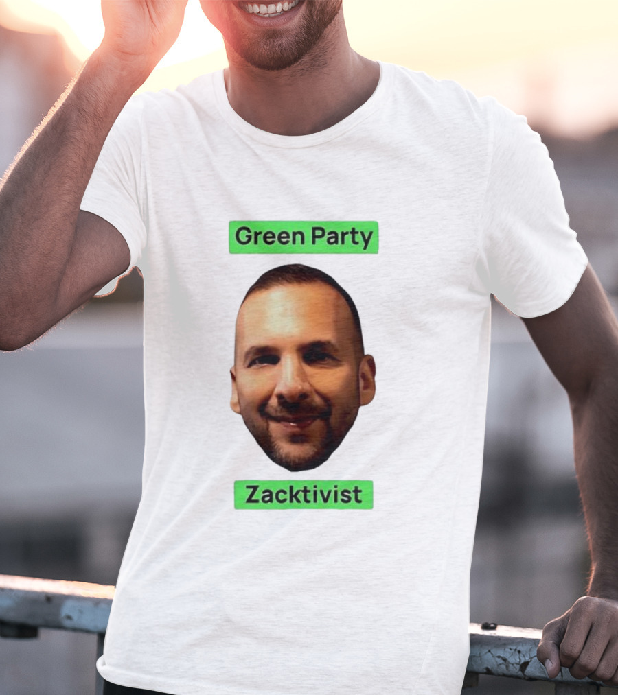 Green Party Zacktivist Face Graphic T-Shirt