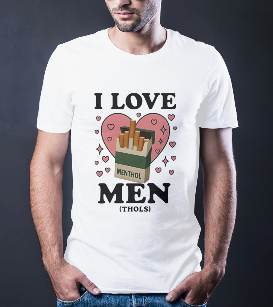 I Love Menthol Cigarettes Heart Design T-Shirt