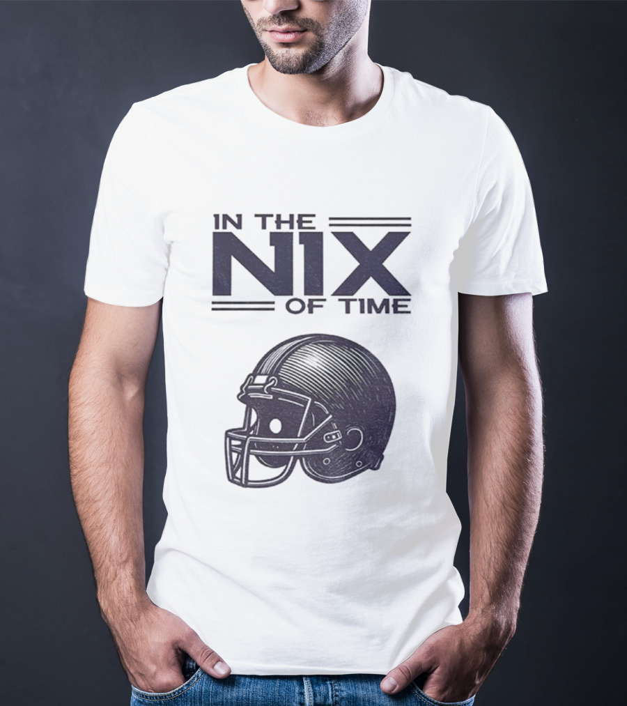 In The Nix Of Time Bo Nix Denver Broncos Football Helmet T-Shirt
