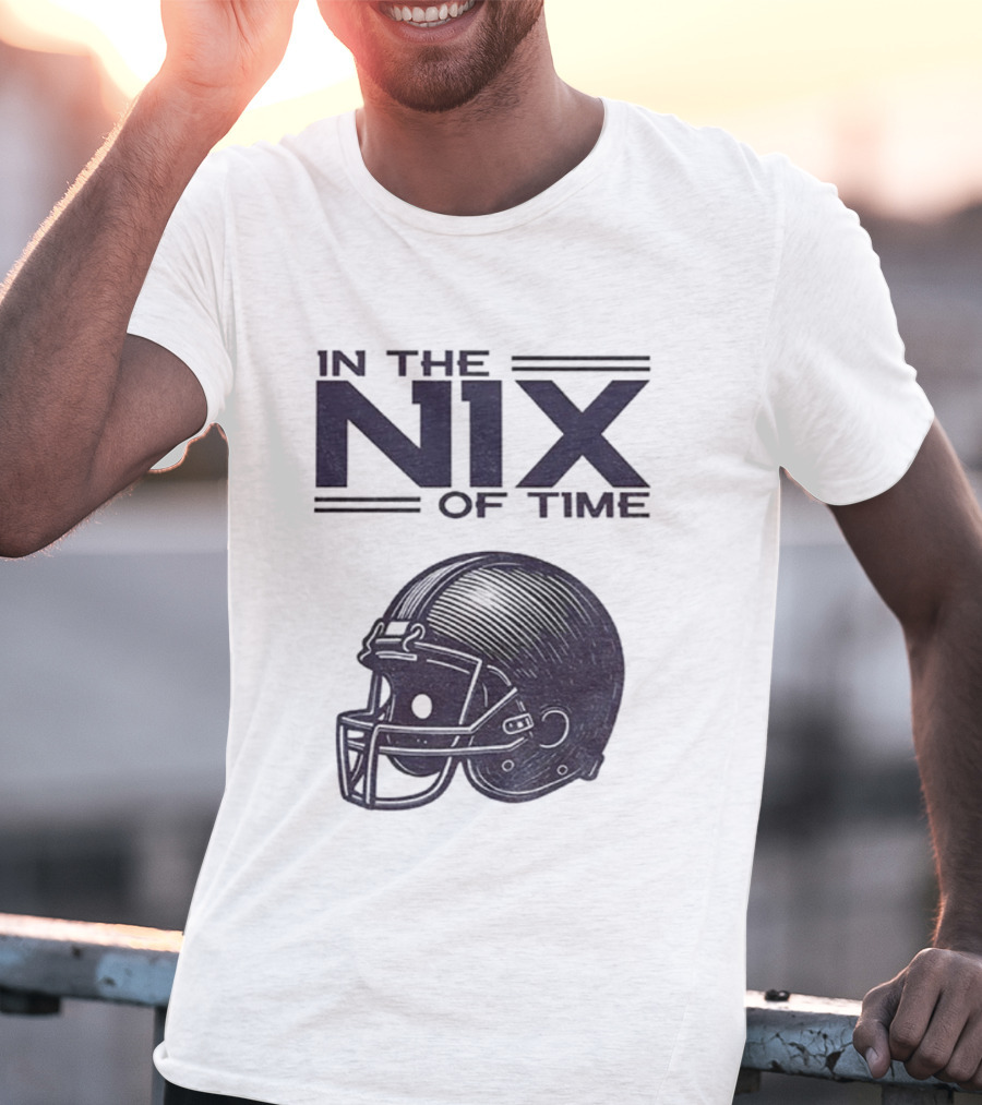 In The Nix Of Time Bo Nix Denver Broncos Football Helmet T-Shirt