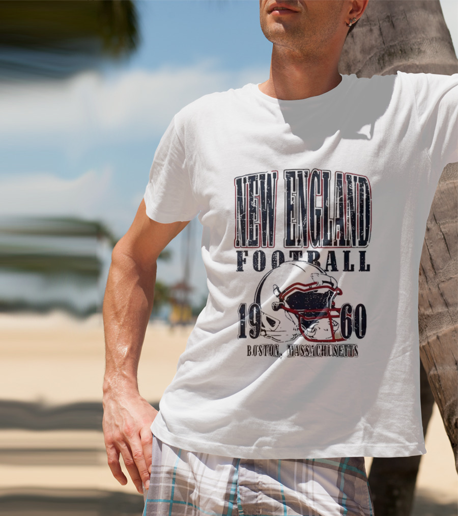 New England Football 1960 Boston Massachusetts Helmet T-Shirt