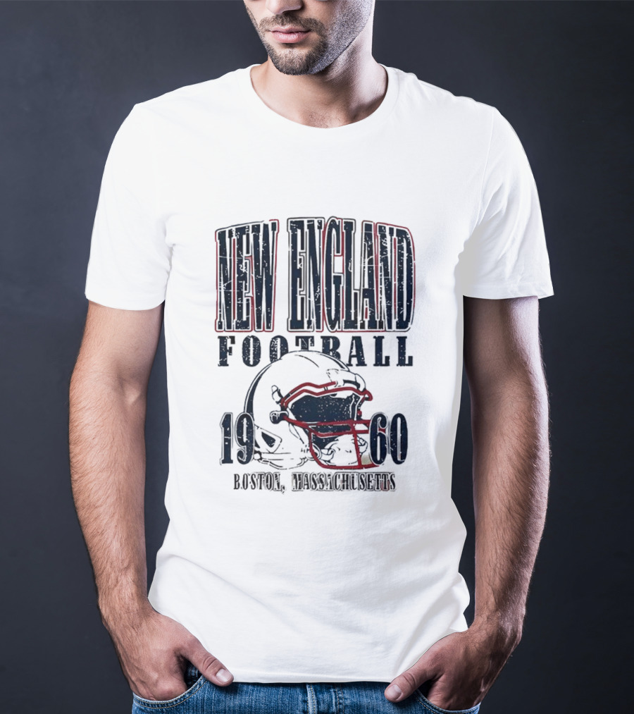 New England Football 1960 Boston Massachusetts Helmet T-Shirt