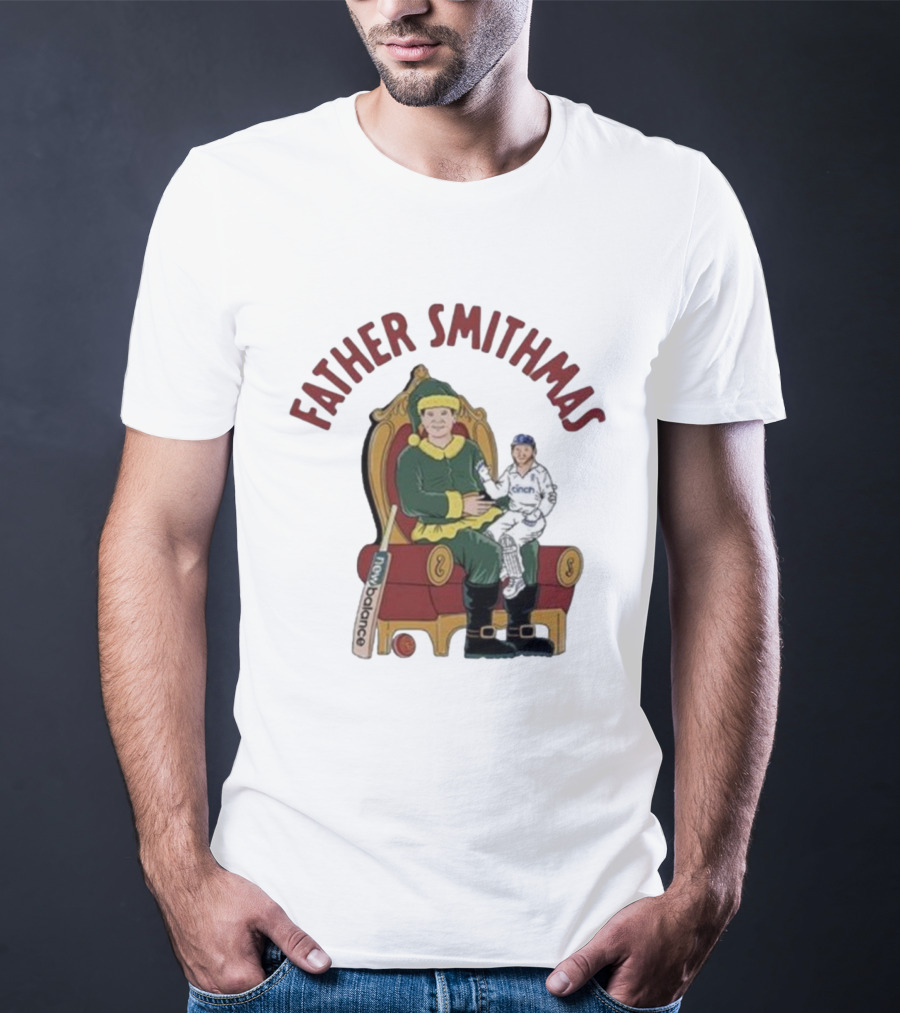 Father Smithmas Santa Suit Christmas Cricket Steve Smith T-Shirt