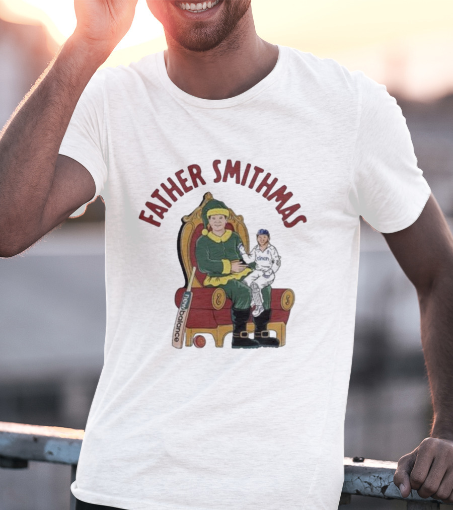 Father Smithmas Santa Suit Christmas Cricket Steve Smith T-Shirt