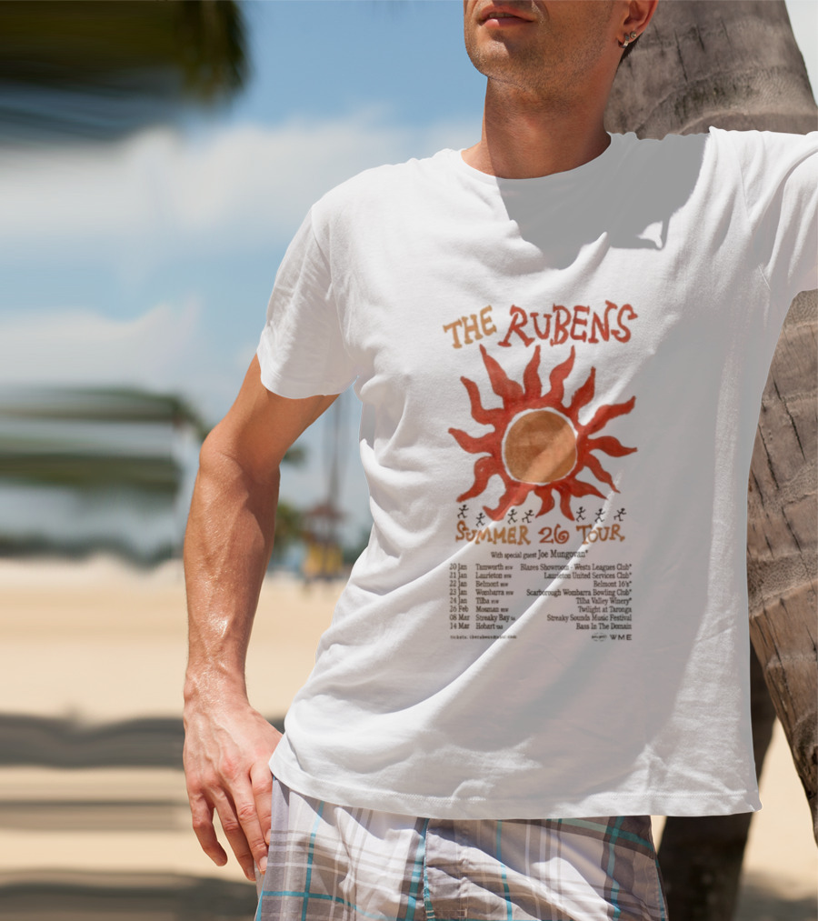 The Rubens Summer Tour 2026 Sunburst Dates And Locations T-Shirt
