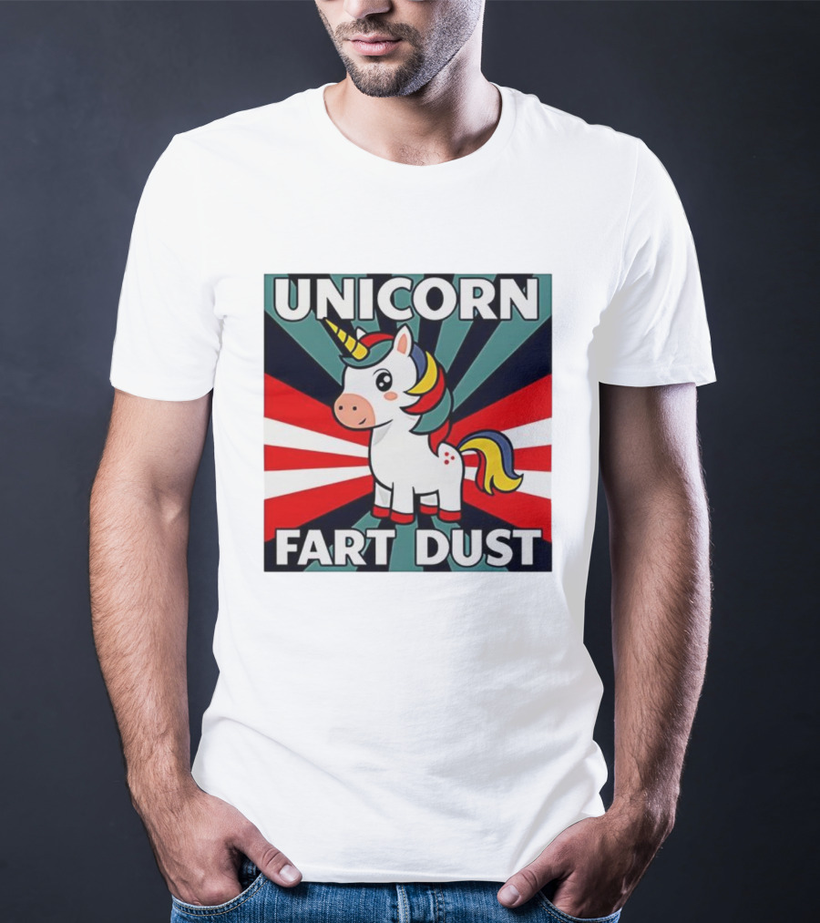 Unicorn Fart Dust Cartoon Colorful Cute Design T-Shirt