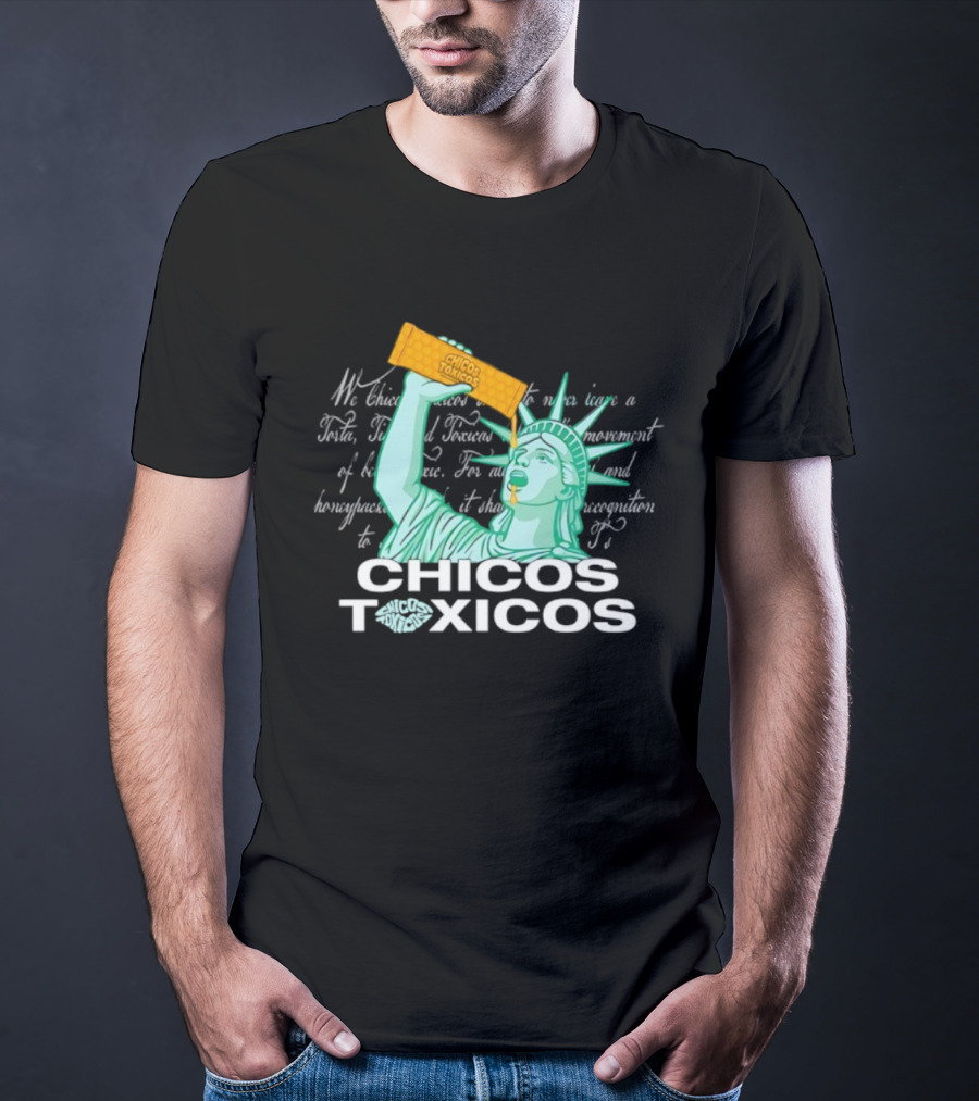 Chicos Toxicos Statue Of Liberty Honeycomb New York Humor T-Shirt