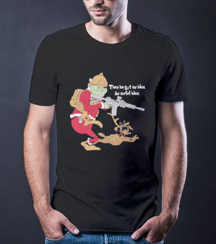 Grunt Style Operator Grinch Christmas Army Tactical Gear Santa Claus T-Shirt