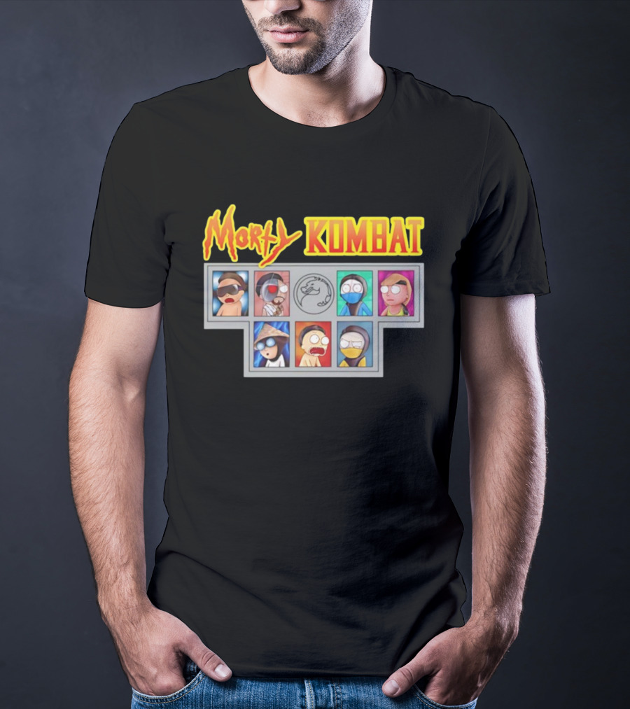 Morty Kombat Rick And Morty Mortal Kombat Characters Crossover T-Shirt