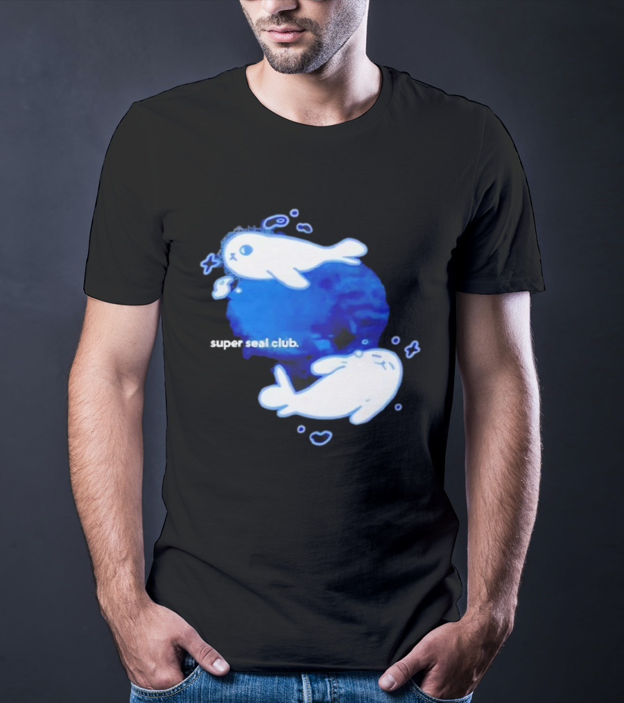 Super Seal Club 2025 Cute Cartoon Seal Design T-Shirt