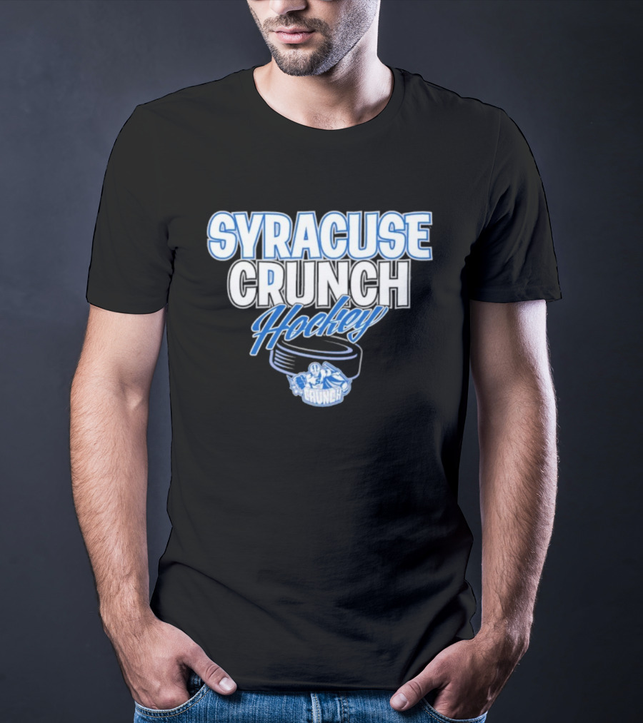 Syracuse Crunch Hockey Team Puck And Mascot Design T-Shirt