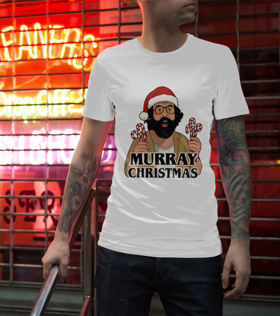 Murray Bauman Murray Christmas Funny Holiday Santa Candy Cane T-Shirt