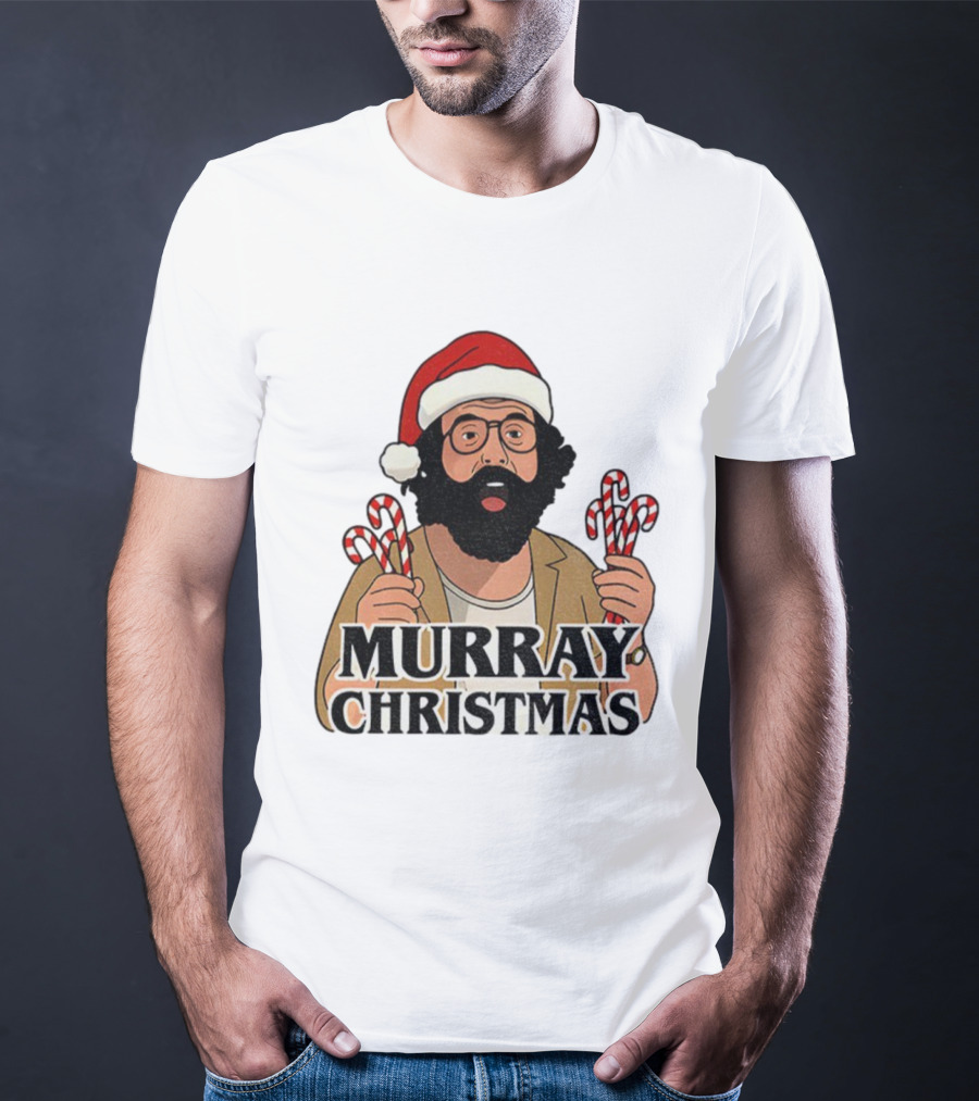 Murray Bauman Murray Christmas Funny Holiday Santa Candy Cane T-Shirt