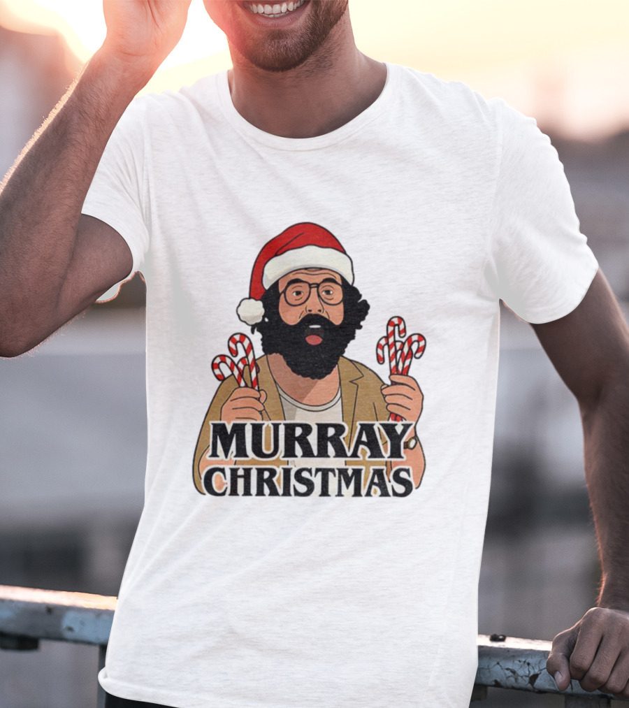 Murray Bauman Murray Christmas Funny Holiday Santa Candy Cane T-Shirt