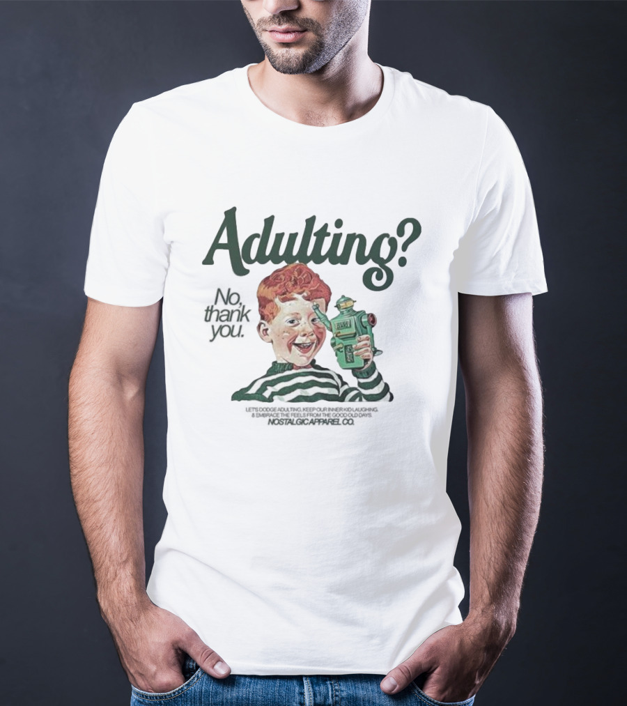 Adulting No Thank You Retro Toy Camera Vintage Graphic T-Shirt