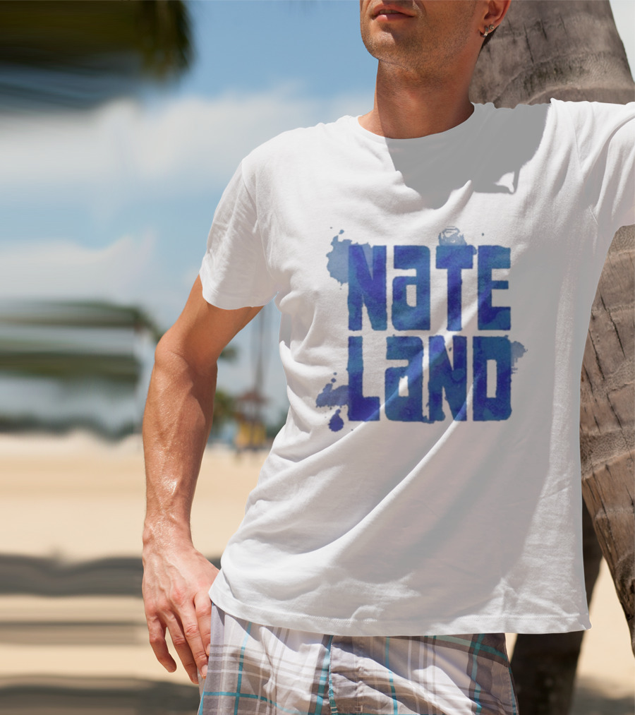 Nate Land Watercolor Reflection Text T-Shirt