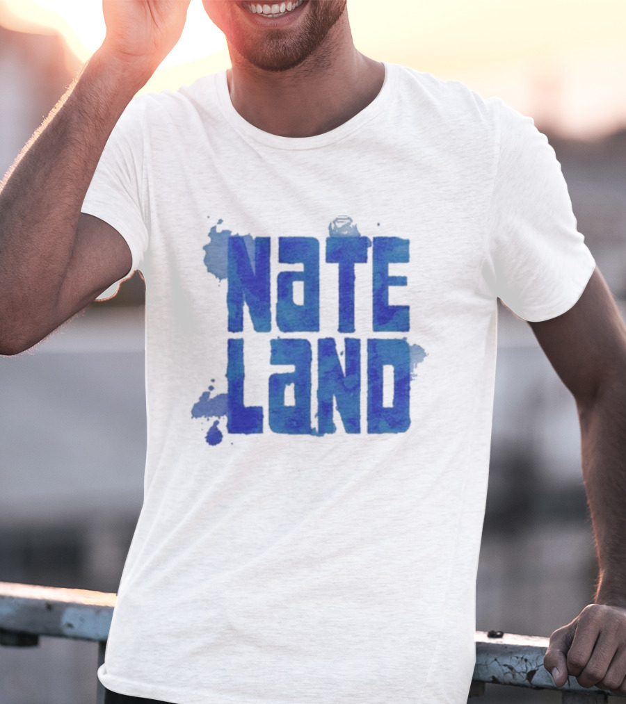 Nate Land Watercolor Reflection Text T-Shirt
