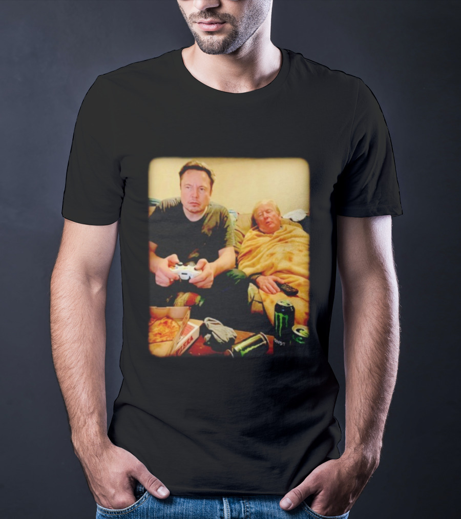 Elon Don Gaming Pizza Couch Monster Energy T-Shirt