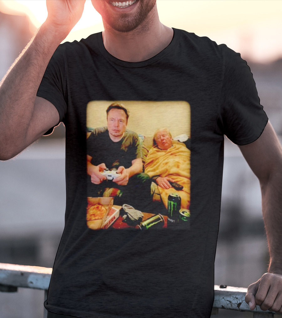 Elon Don Gaming Pizza Couch Monster Energy T-Shirt