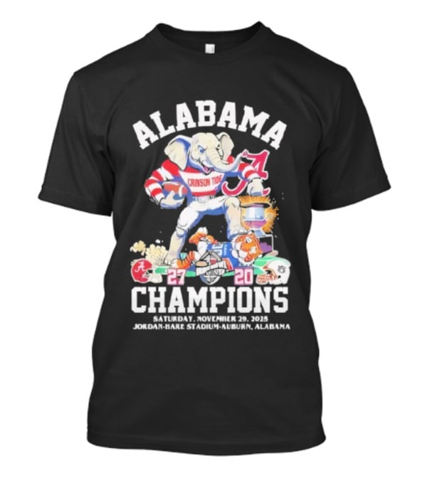 Alabama Crimson Tide Iron Bowl 2025 Champions Vs LSU Tigers 27-20 November 29 Jordan-Hare Stadium T-Shirt