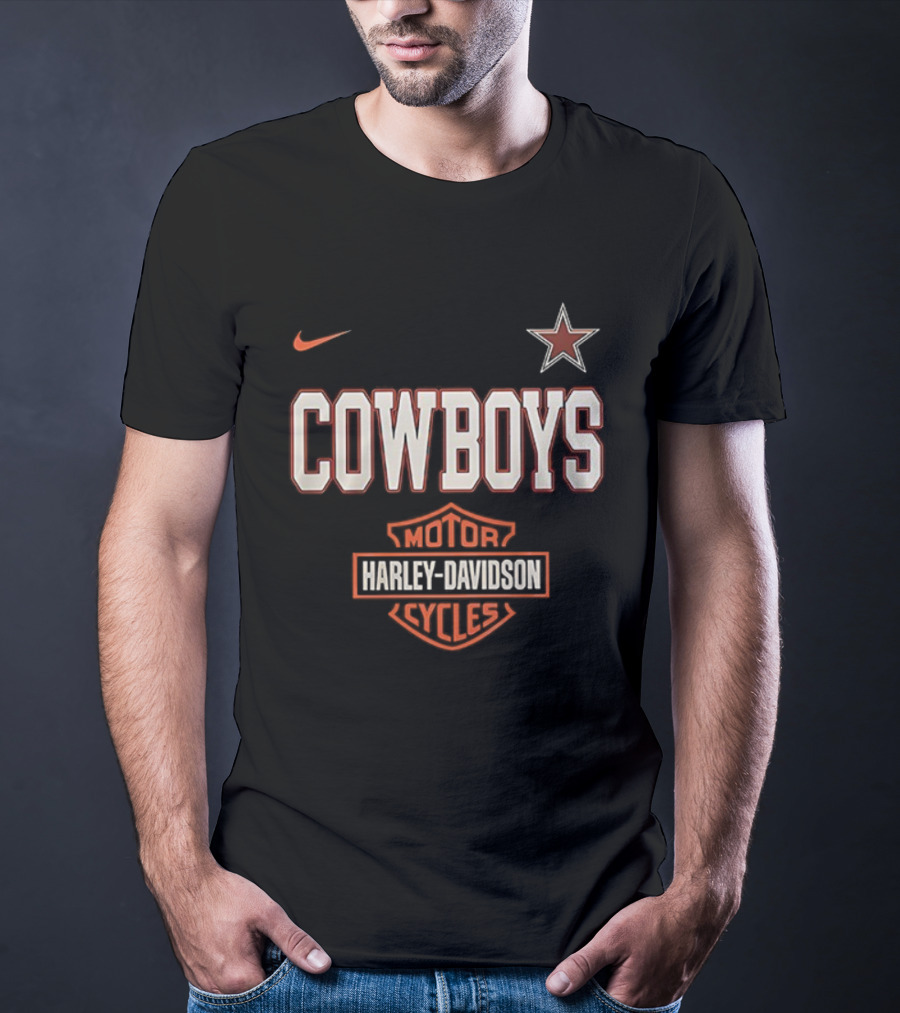 Cowboys Harley-Davidson Motor Style Nike Star T-Shirt