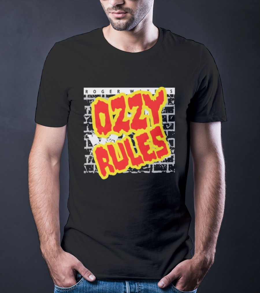 Roger Waters Ozzy Rules Another Prick In The Wall Graffiti Brick Style T-Shirt