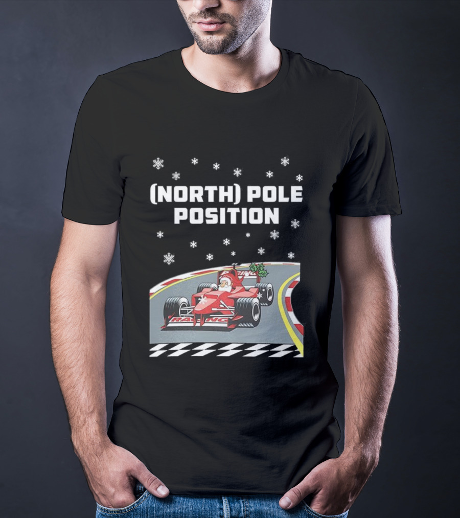 Santa Claus Christmas North Pole Racing Formula 1 T-Shirt
