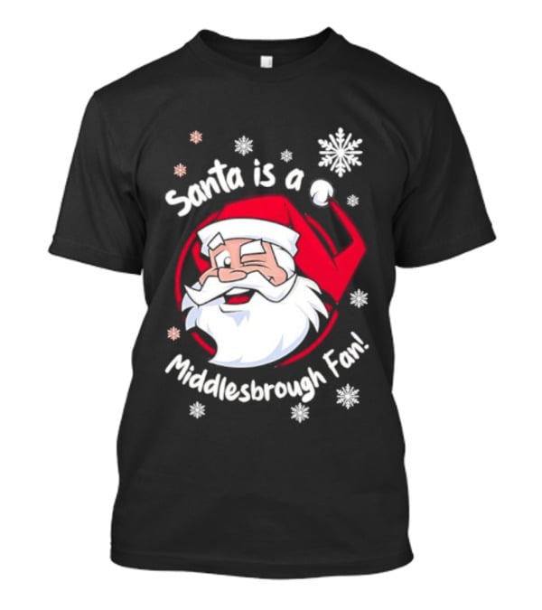 Santa Is A Middlesbrough Fan Christmas Snowflakes T-Shirt