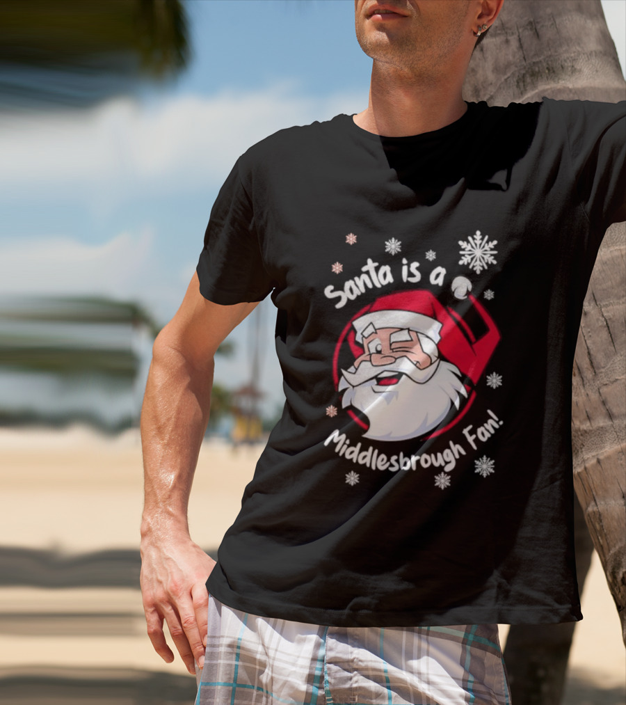 Santa Is A Middlesbrough Fan Christmas Snowflakes T-Shirt